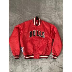 Vintage Starter Chicago Bulls Jordan Era Satin Jacket Sz Large 80s 90s Vtg NBA